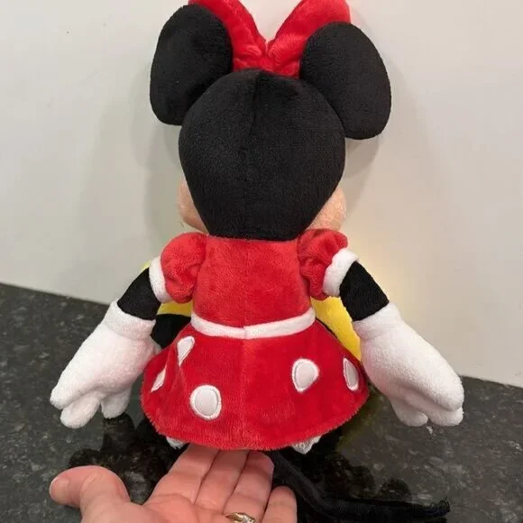 DISNEY PARKS MINNIE MOUSE Plush Toy Doll 13.5” RED POLKA DOTS DRESS BOW - Picture 3 of 6
